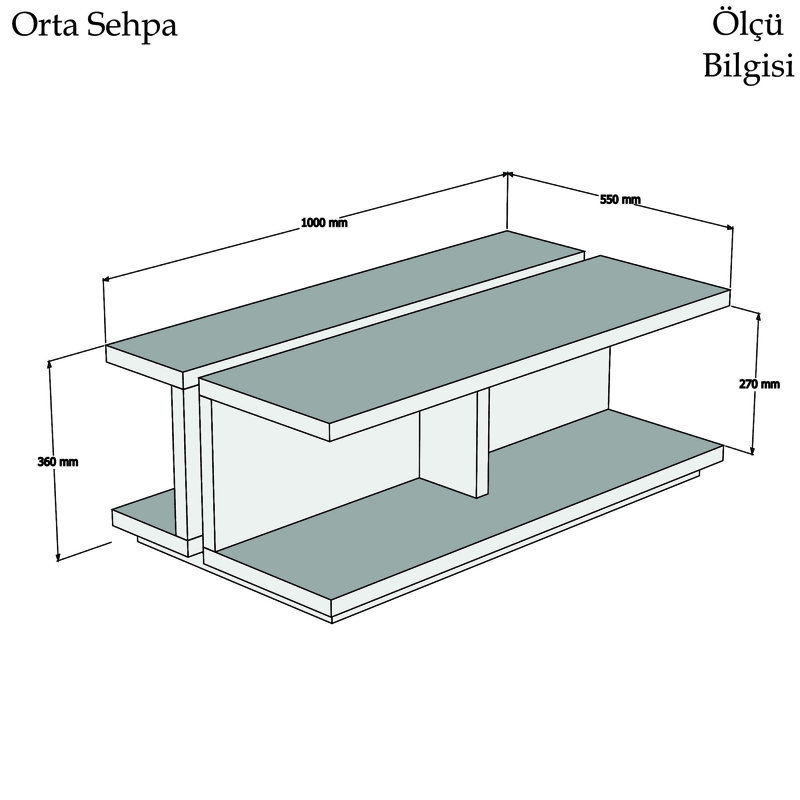 Table basse abstraite avec rangement Veda