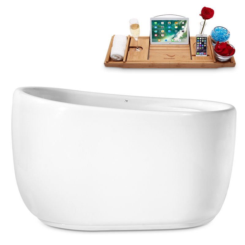 1300mm x 800.1mm Soaking Acrylic Bathtub, Brushed Gold
