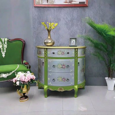 Hand-Painted Wooden Storage Cabinet