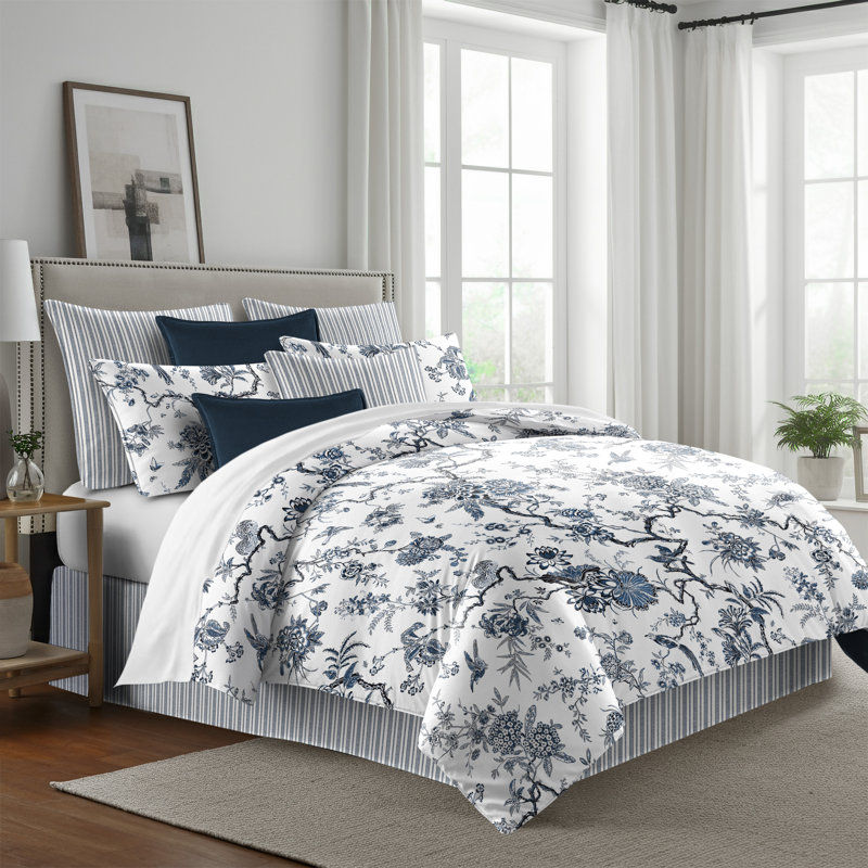 Tree Top Sky Cotton Duvet Cover Set, Queen Duvet Cover + 7 Additional Pieces