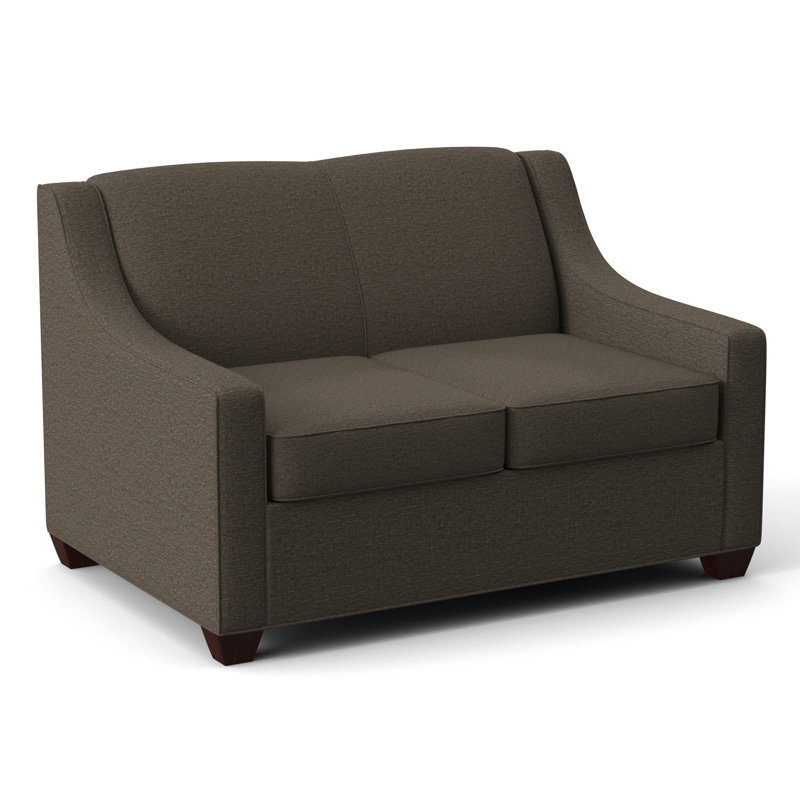 Phillips 52" Square Arm Loveseat with Reversible Cushions, Empire Mahogany, Elliot Caribou