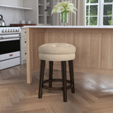 Shearson Swivel Upholstered Counter Stool with Solid Wood Frame