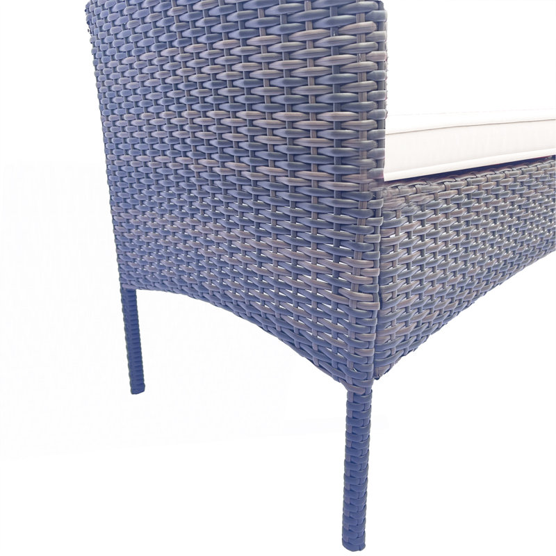 Ensemble de conversation de patio en osier, Beige