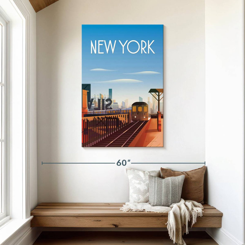 Train Aime New York, H 45 po x l 30 po