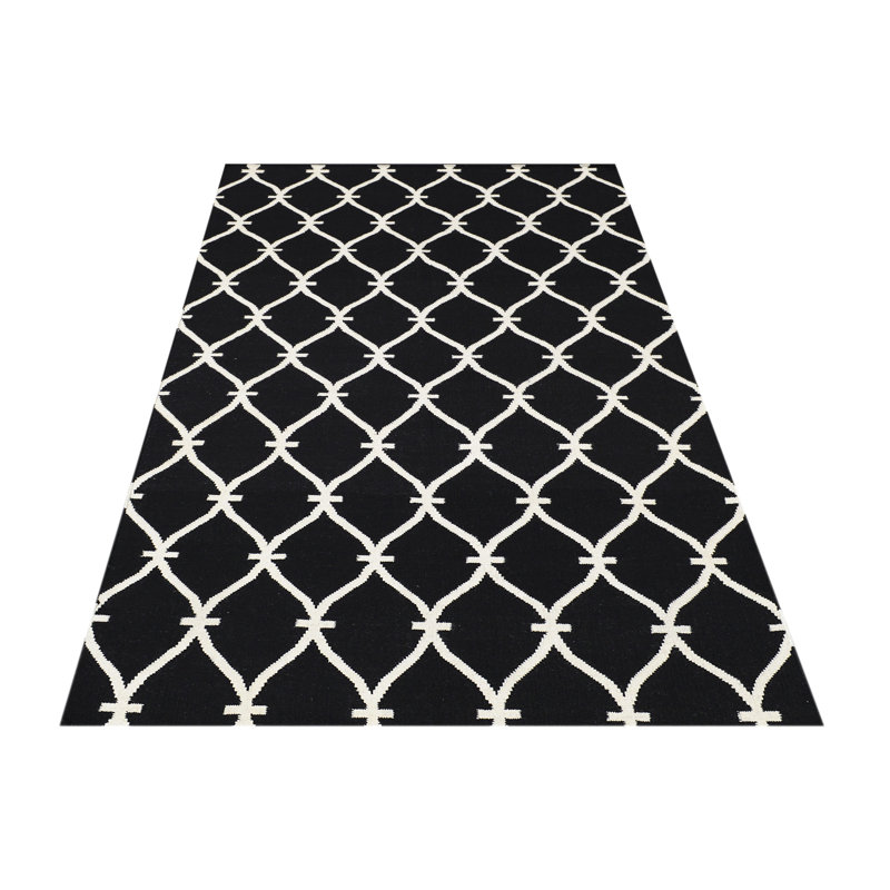 Belinda Geometric Wool Hand Woven Area Rug, Rectangle 120 x 140cm