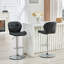 Ensemble de 2 tabourets de bar réglables en hauteur, chaises à dossier capitonné en polyuréthane noir avec base en métal chromé et repose-pieds pour îlot de cuisine, bar, pub-1422646722