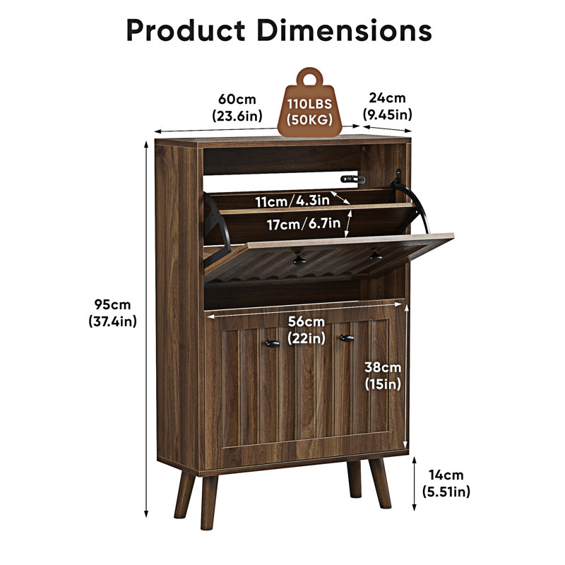 Armoire de rangement pour chaussures, H 37,42 cm x l 23,64 cm x P 9,47 cm