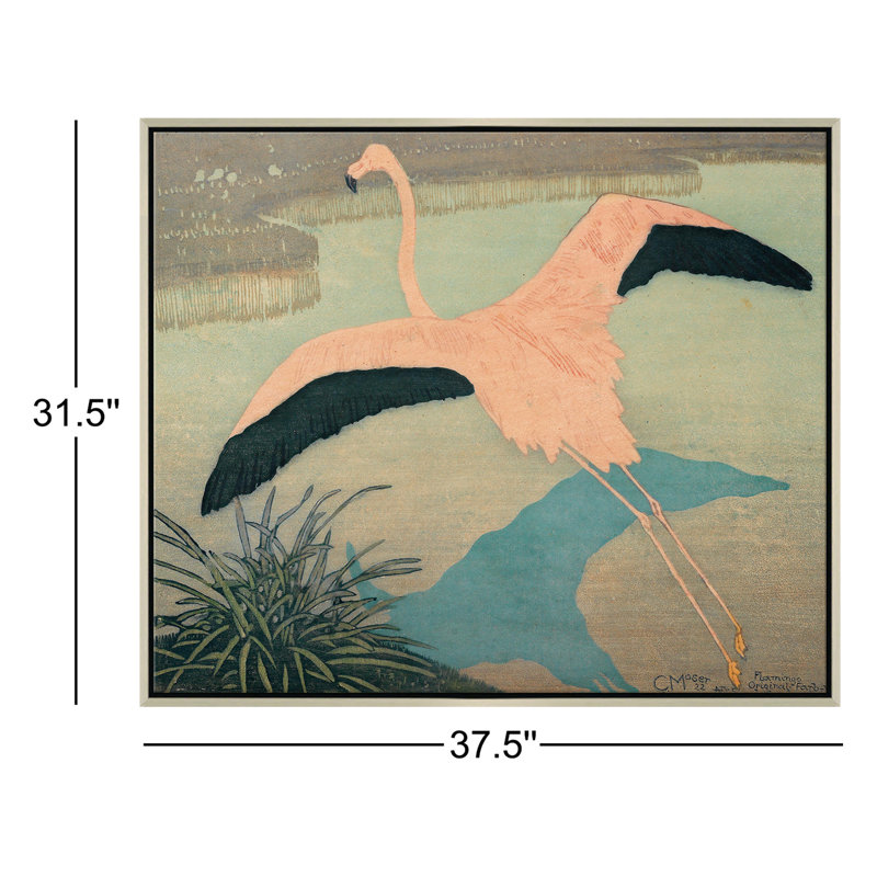 Pink Flamingo Giclee On Canvas
