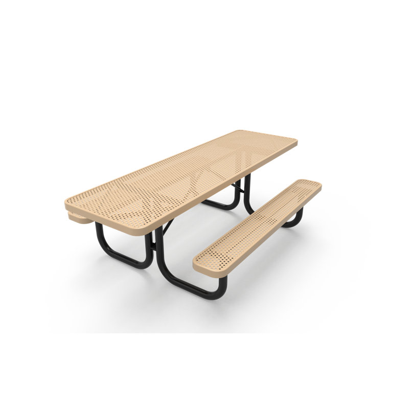 Table de pique-nique en plastique Dimmick, Brun clair