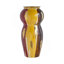 Vase courbé en céramique 10 x 10 x 20,9 po avec finition multicolore abstraite