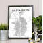 « Salt Lake City Map », impression d’art graphique dans des tons-31735284