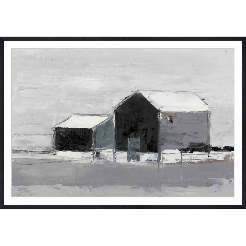 «Dynamic Barn II» par Ethan Harper - peinture encadrée, Noir, H 36 po x l 24 po