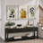 Mid Century Modern Boho "Vibrant Green Yellow Abstract Dandelion Artwork, Modern Chic Living Room Wall Pictures, Large Framed Canvas Giclee Print 3 Pieces Wall Art Set"  16"x24"x3 pcs, 24"x36"x3 pcs-87392606-87392604-119390182
