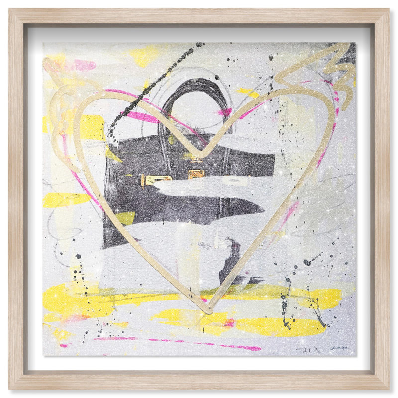 Oliver Gal Light Bag Revisited Fashion - Diamond Dust Shadowbox Framed Wall Art, 42'' H x 42'' W, Cream