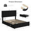 Bed Frame with 4 Storage Drawers, Adjustable Height Headboard, No Box Spring Needed-1628891341-1628891378