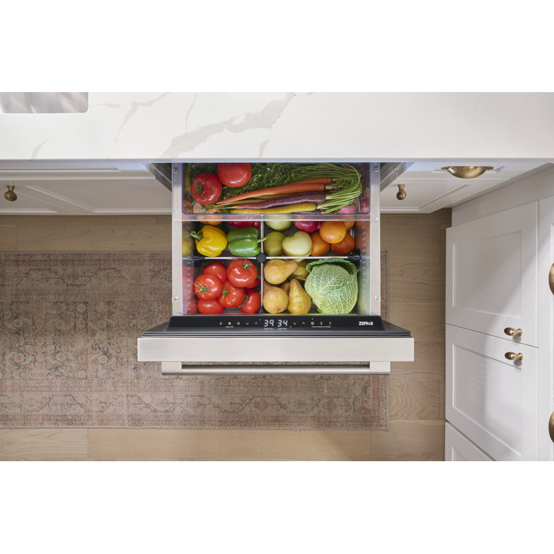 Zephyr Presrv 24" Stainless Steel Built-In Dual Zone Refrigerator Drawers