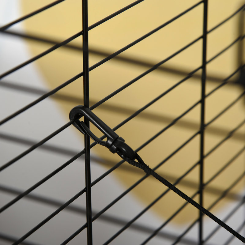 Cage pour animaux 42 "en métal avec roues et freins, noir - plusieurs plateformes pour la cage de contentement et de joie