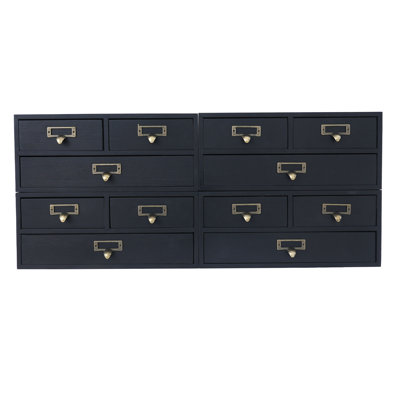 Wood Stackable Desk Organizer with 12 Drawers