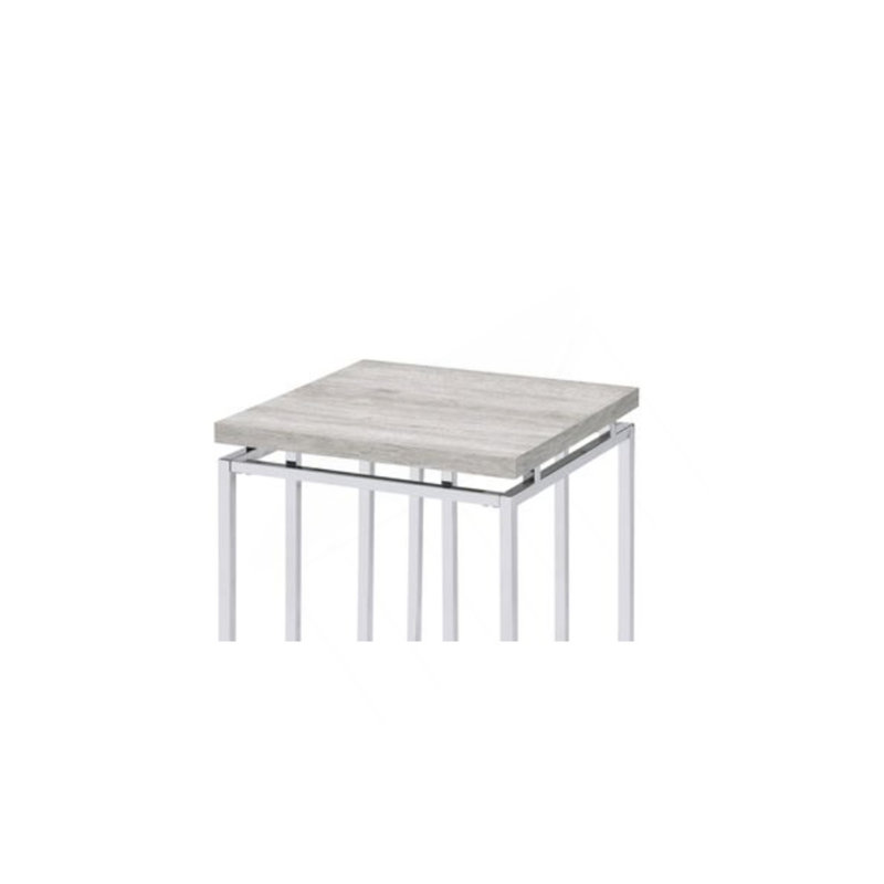 Table de bout en chêne naturel et chrome Chafik