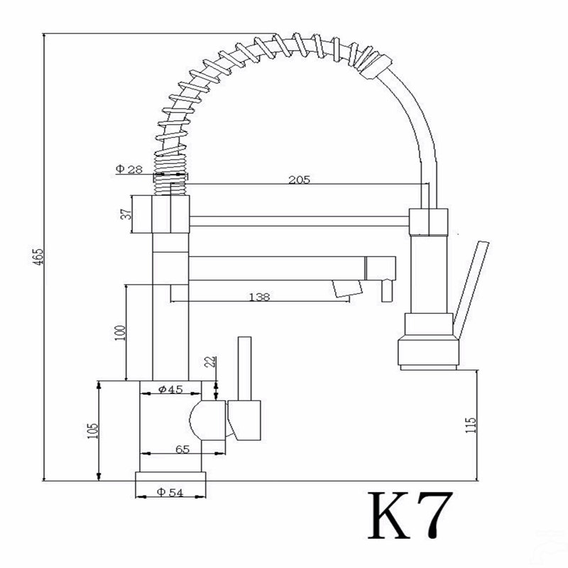 Kitchen Faucet With Pull Down Sprayer, Touch On Single Handle 2- Function Stainless Steel Spring Neck, Single Hole Installation