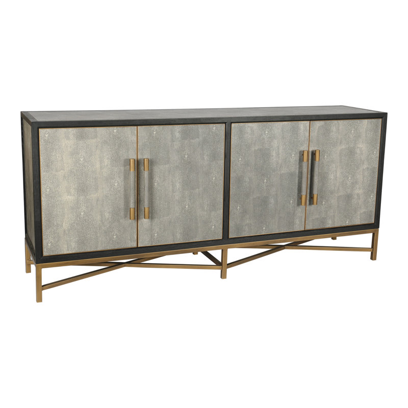 Sideboard, Solid Wood Frame, Vegan Leather