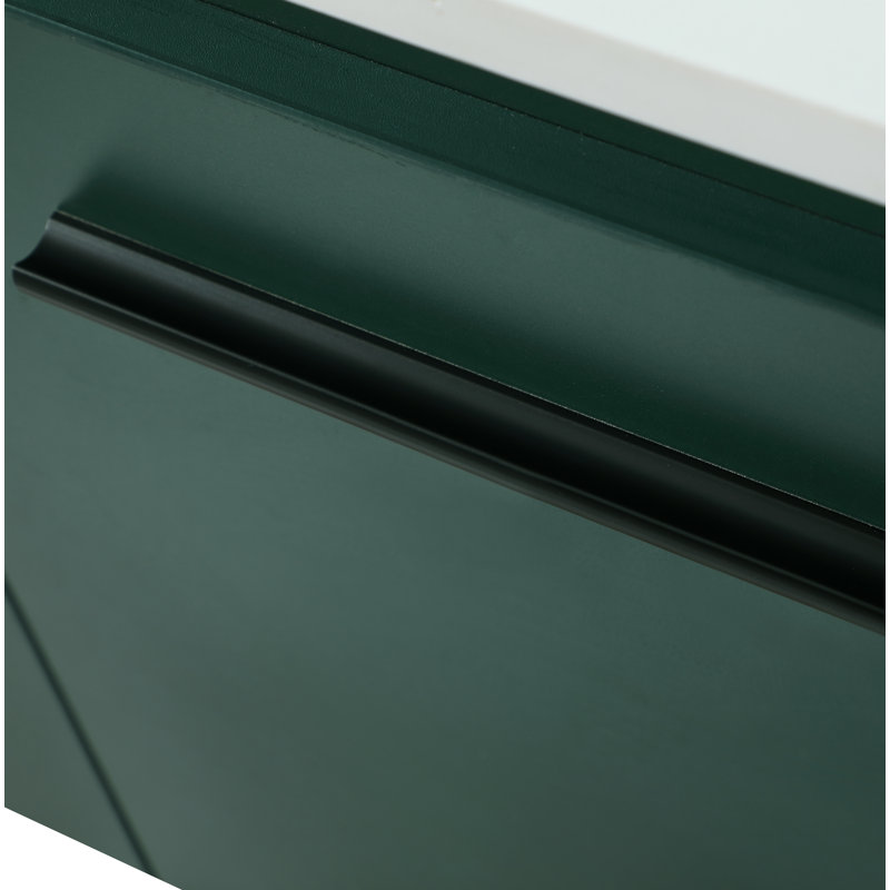 Goodfellow 39.76'' Single Bathroom Vanity with Engineered Marble Top, Green