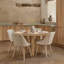 Whitewash Oak Round Dining Table-1640097987