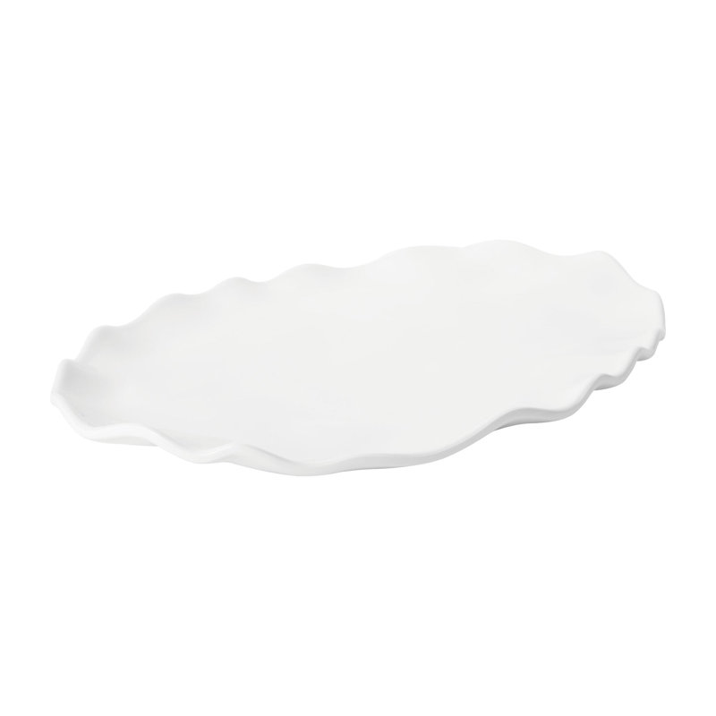 2-Piece White 16" Melamine Oval Platter