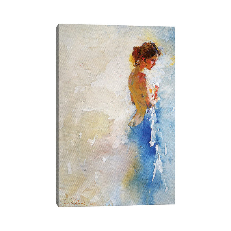 Dans la salle de bain - reproduction sur toile tendue, H 12 po x l 8 po x P 0,75 po, Toile tendue