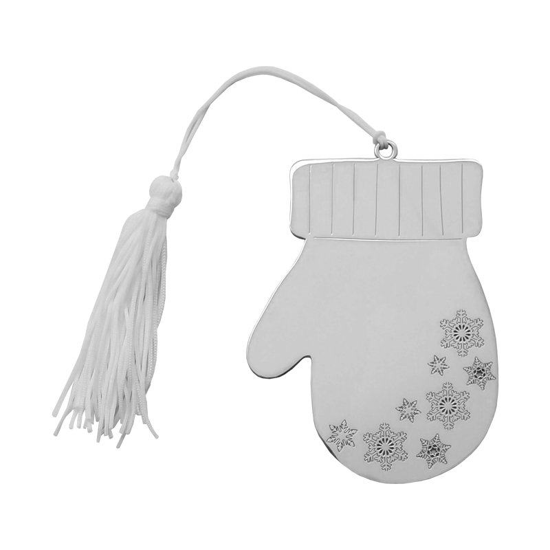 Ornement de mitaine d'hiver avec pampille blanche