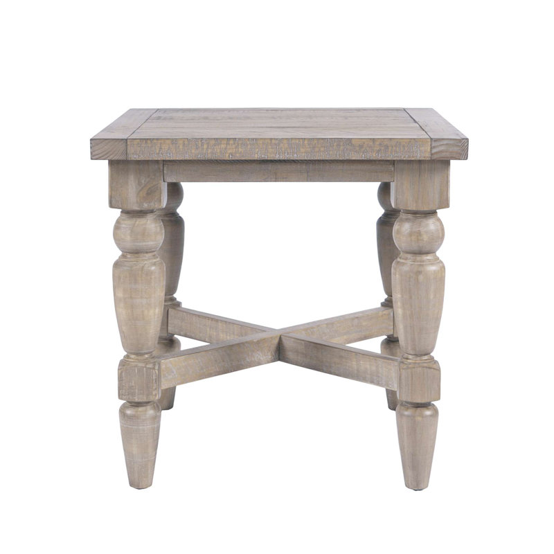 Table d'appoint carrée rustique Lockerbie 24 pouces en pin massif