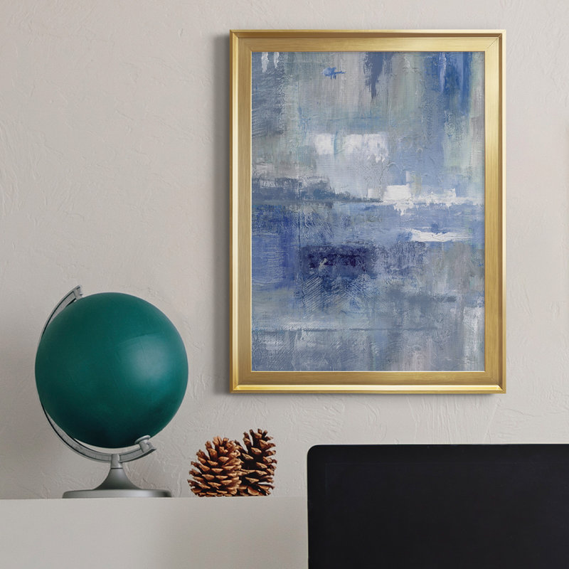 Bay View Indigo - Peinture sur toile encadrée, H 18,5 po x l 24,5 po x P 1,5 po, Or