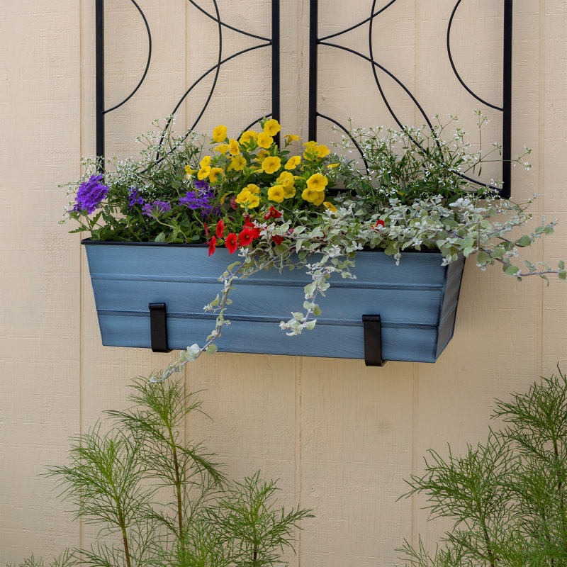 Boîte à fleurs en acier galvanisé pour fenêtre Peachland, Bleu