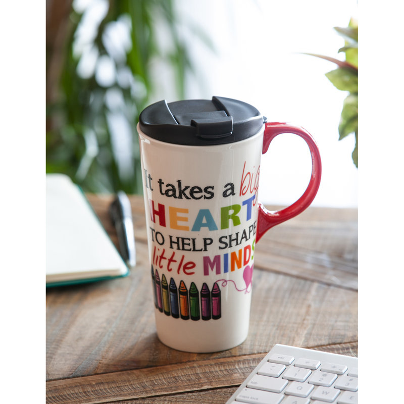 Tasse de voyage 17 onces en céramique big cardiaque
