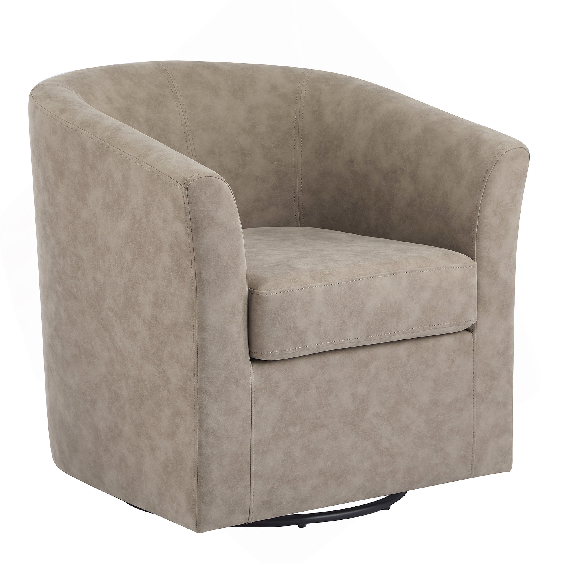 Latitude Run® Wilmore Faux Leather Swivel Barrel Chair | Wayfair