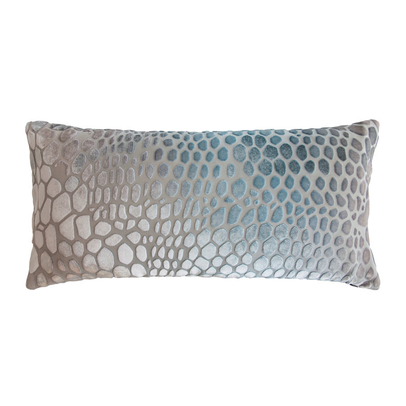 Snakeskin Rectangle Velvet Pillow Cover & Insert, Robin's Egg