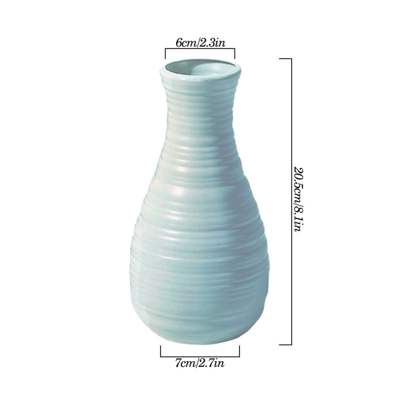 Vase en plastique d'aspect céramique, Bleu