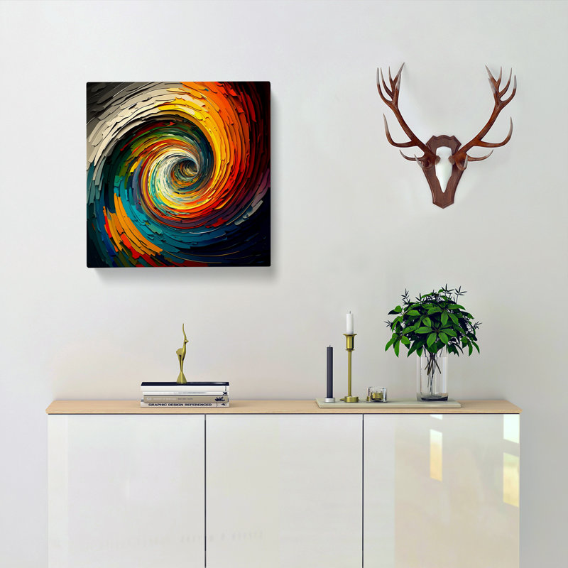 Hypnotize Palette Knife Painting - No Frame Print, 35cm H x 35cm W x 3cm D