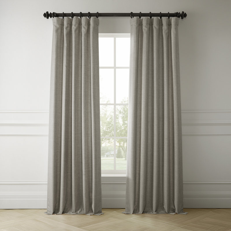 Armita Italian Faux Linen Room Darkening Curtains for Bedroom & Living Room Curtains - Single Panel Window Curtains