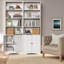 Bibliothèque standard H 70,8 po x l 23,6 po avec 3 tiroirs, portes d'armoire et tablettes ouvertes -1531205840