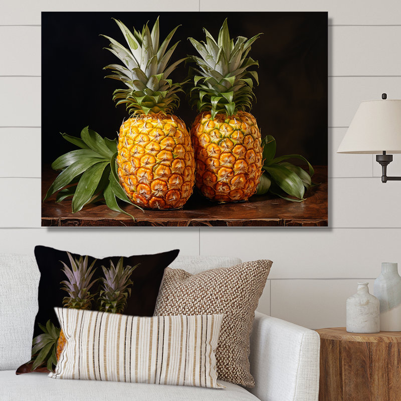 Pinapple Golden Harvest Delights, H 24 po x l 32 po x P 1 po, Toile tendue