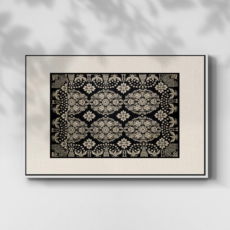 Abstrait rétro - Xl, Toile encadrée flottée blanche, H 27 po x l 41 po