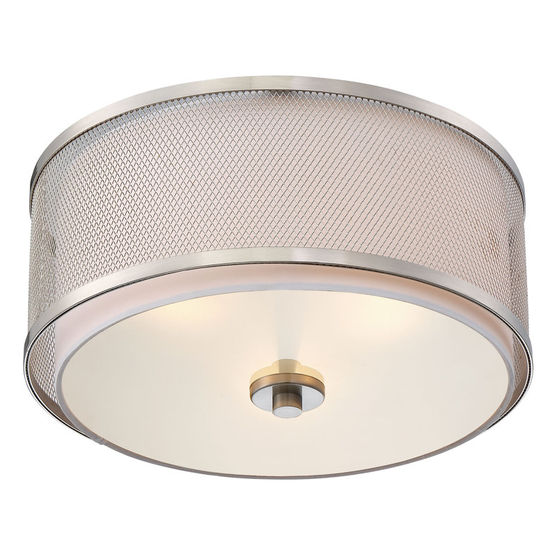 Plafonnier 3 lumières Meridian en nickel brossé, Nickel brossé