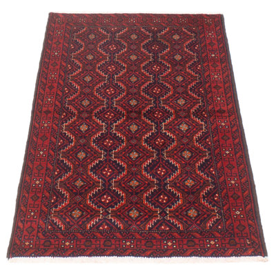 One-of-a-Kind 2'11" X 5'4" 1990s Wool Area Rug in Red
