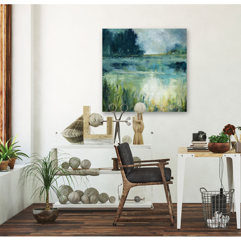 Reflections Edge by Carol Robinson - Painting, 40" H x 40" W, Wrapped Canvas, No Frame