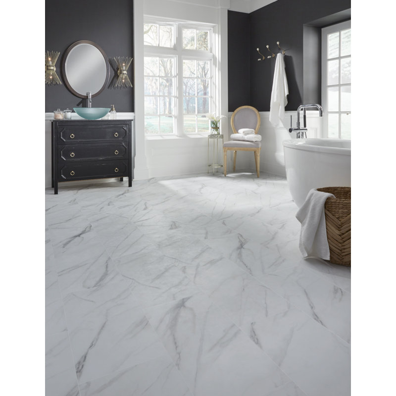 ADURA®Flex with Microban® Legacy 12" x 24" x 2.5mm Luxury Vinyl Plank, White with Gray