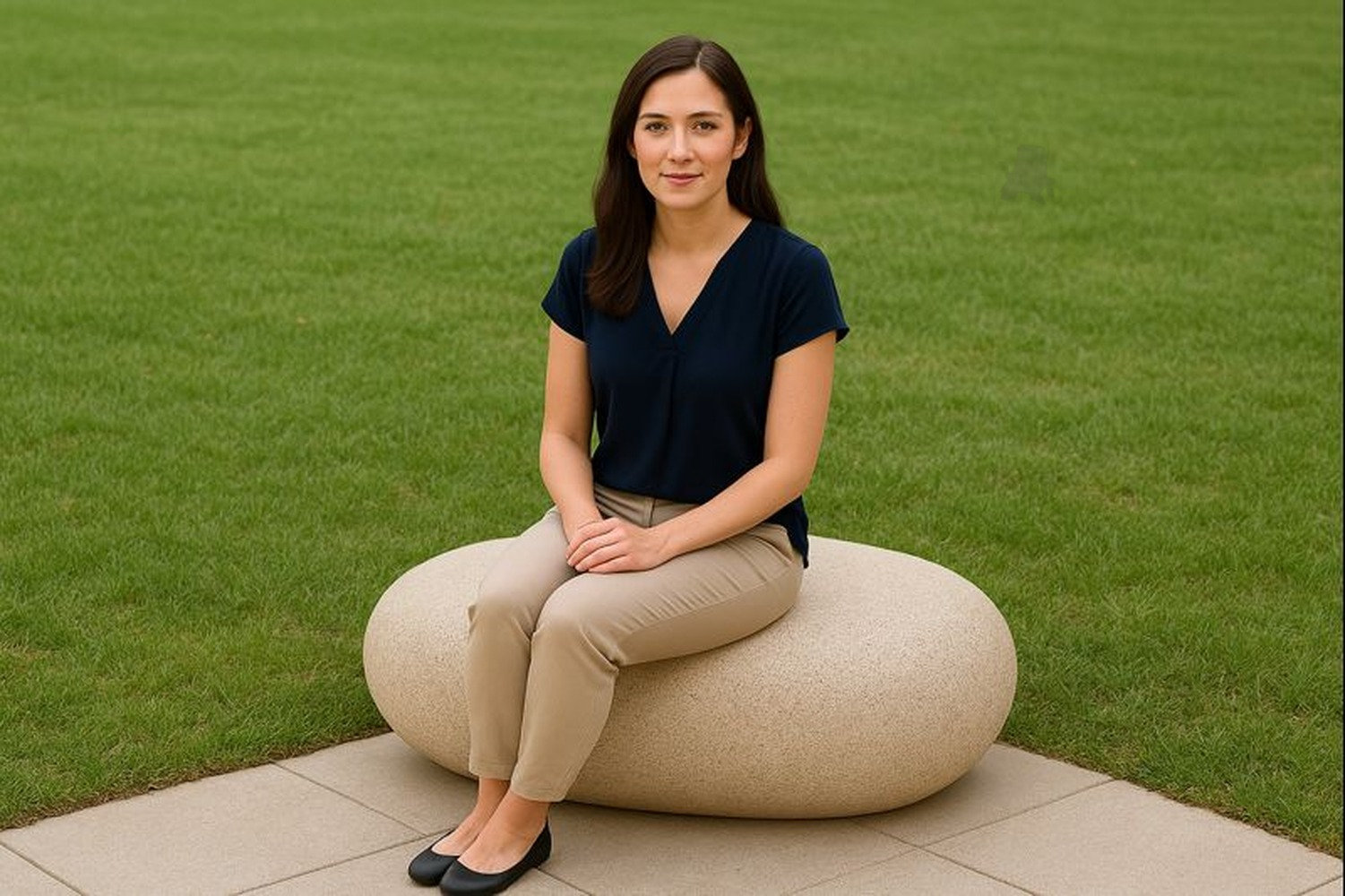 Lightweight Rock Garden Bench , 22" H x 43" W x 34" D, Borocay Sand
