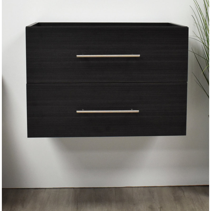 Abdirahman 23.5'' Single Bathroom Vanity Base Only, Black Ash