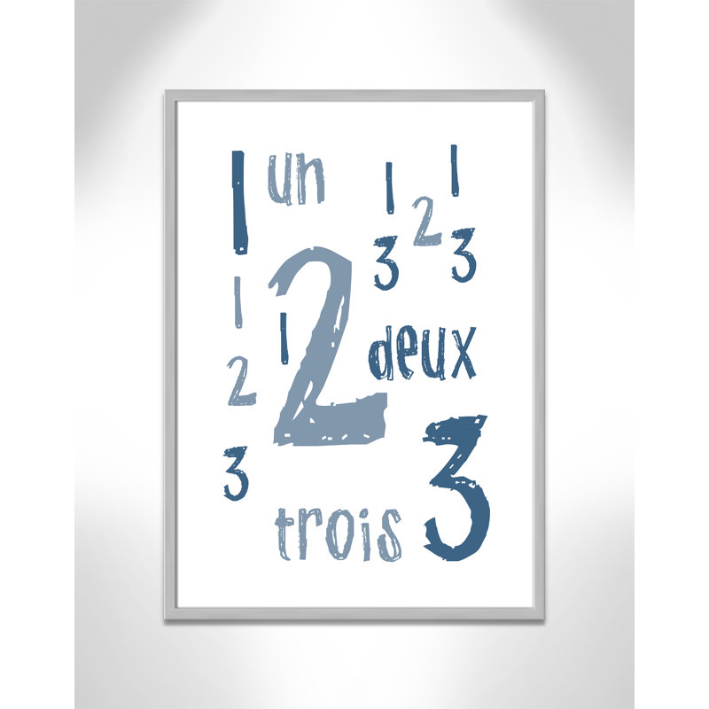 Impression sur papier français, H 34,5 po x l 24,5 po x P 1,18 po, Encadré de boîte argent