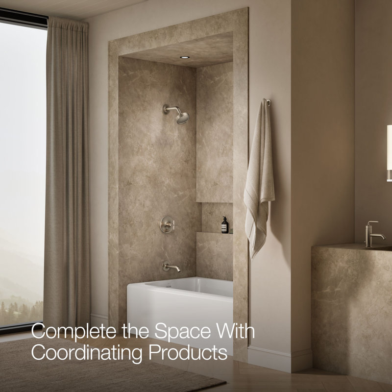 Purist Tub and Shower Faucet, Vibrant Brushed Bronze, Cross